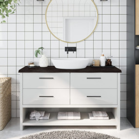 Bathroom Countertop Dark Brown 55.1 x 15.7 x (0.8-1.6) ...