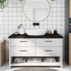Bathroom Countertop Dark Brown 55.1 x 23.6 x (0.8-2.4) ...