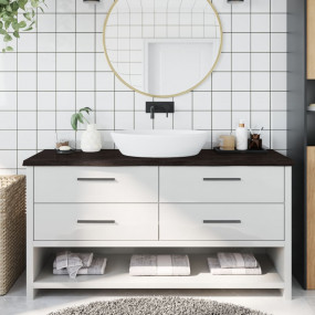 Bathroom Countertop Dark Brown 63.0 x 23.6 x (0.8-1.6) ...