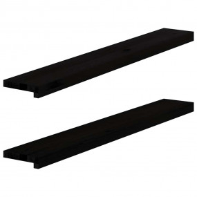 Window Sills 2 pcs Dark Brown 43.3x5.9x0.8" Solid Wood ...