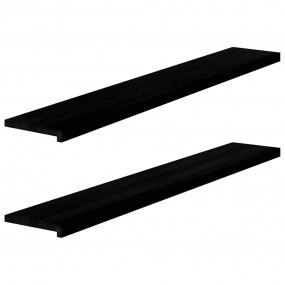 Window Sills 2 pcs Dark Brown 63.0x9.8x0.8" Solid Wood ...
