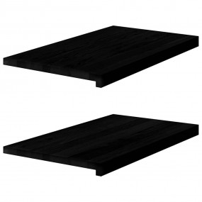 Window Sills 2 pcs Dark Brown 27.6x15.7x0.8" Solid Wood...