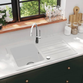 Granite Kitchen Sink Single Basin with Drainer Reversib...