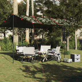 Camping Tarp Camouflage 177.6x165.4" Waterproof