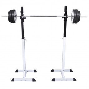 Barbell Squat Rack with Barbell and Dumbbell Set 67.2 l...