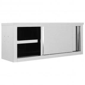 Kitchen Wall Cabinet with Sliding Doors 47.2"x15.7"x19....