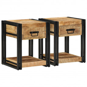 Bedside Cabinets 2 pcs 15.7x15.7x19.7" Solid Rough Wood...