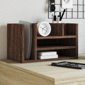 Desk Organizer Brown Oak 17.5x9.4x9.8" Engineered Wood