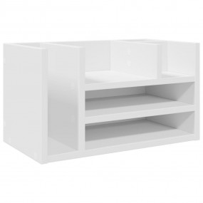 Desk Organizer White 17.5x9.4x9.8" Engineered Wood