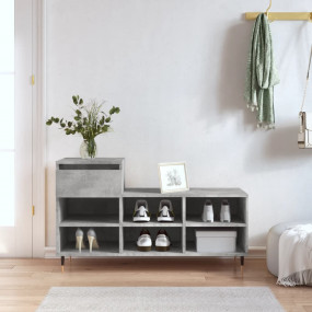 Shoe Cabinet Concrete Grey 40.2x14.2x23.6" Engineered W...
