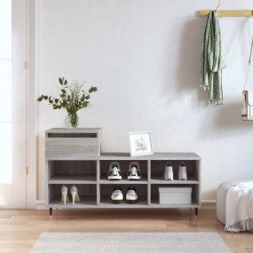 Shoe Cabinet Grey Sonoma 40.2x14.2x23.6" Engineered Woo...