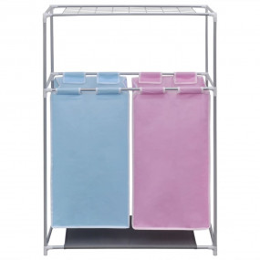2-Section Laundry Sorter Hamper with a Top Shelf for Dr...