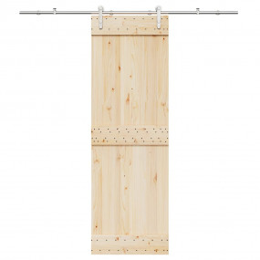 Sliding Door Hardware Kit 78.7 " Stainless Steel Silver