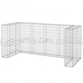 Gabion Wall for Garbage Bins Galvanized Steel 100"x39.4...