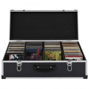 CD Case for 80 CDs Aluminum ABS Black