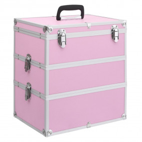 Make-up Case 14.6"x9.4"x15.7" Pink Aluminum