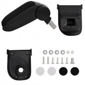 Car Armrest Black 5.9"x13.8"x(11.8"-18.5") ABS