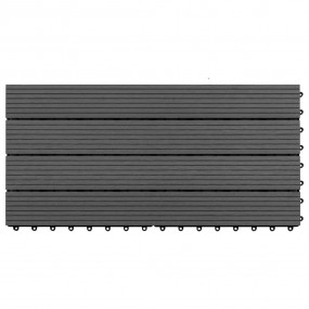 Decking Tiles 6 pcs WPC 23.6"x11.8" 11.6 ft Black