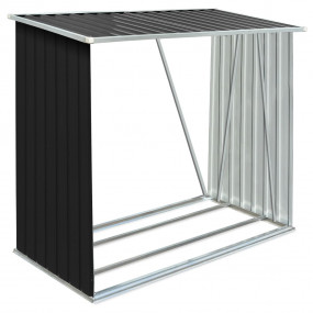 Garden Log Storage Shed Galvanized Steel 64.2"x32.7"x60...