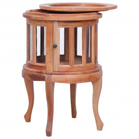 Vitrine Cabinet Natural 19.7"x19.7"x29.9" Solid Mahogan...