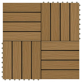 11 pcs Decking Tiles Deep Embossed WPC 11.8"x11.8" 1 sq...
