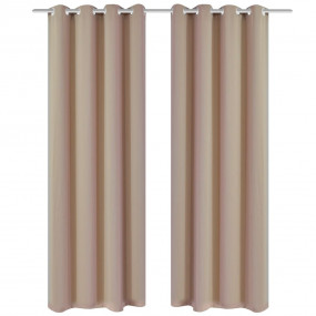 2 pcs Cream Blackout Curtains with Metal Rings 53.1 x 9...