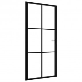 Interior Door ESG Glass and Aluminum 40.4"x79.3" Black