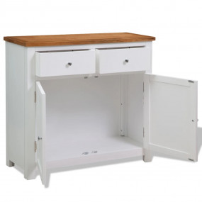 Sideboard 35.4"x13.2"x32.7" Solid Oak Wood