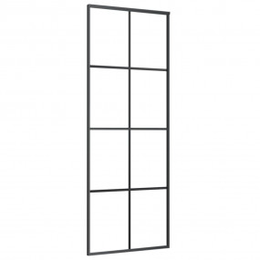 Sliding Door Black 29.9"x80.7" ESG Glass and Aluminum