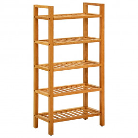 Shoe Rack with 5 Shelves 19.7"x10.6"x39.4" Solid Oak Wo...