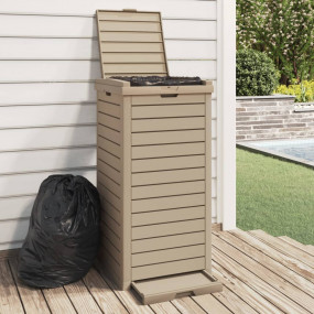 Outdoor Garbage Bin Light Brown 16.1"x16.1"x33.9" Polyp...