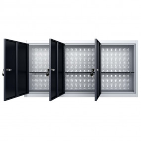 Wall Mounted Tool Cabinet Industrial Style Metal Gray a...