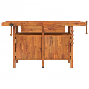 Workbench with Drawers and Vices 63.8"x24.4"x32.7" Soli...