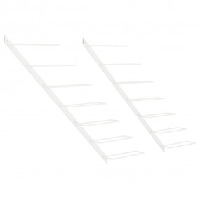 Wall-mounted Wine Rack for 7 Bottles 2 pcs White Metal