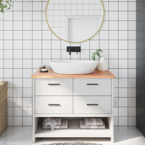 Bathroom Countertop Light Brown 39.4"x19.7"x0.8" Treate...