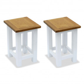 End Tables 2 pcs 10.6"x9.4"x14.6" Solid Oak Wood