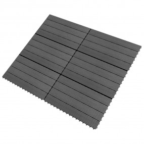 WPC Tiles 23.6"x11.8" 6 pcs 10.8ft Gray