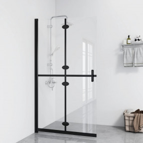 Foldable Walk-in Shower Wall Transparent ESG Glass 39.4...