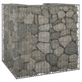 Gabion Wall for Garbage Bin Galvanized Steel 43.3"x39.4...