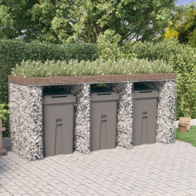 Gabion Wall for Garbage Bin 106.3"x35.8"x47.2" Galvaniz...