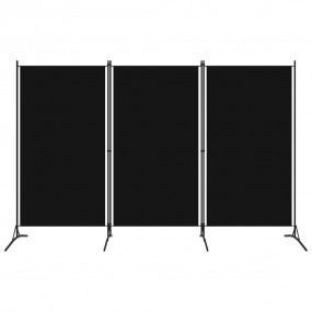 3-Panel Room Divider Black 102.4"x70.9" Fabric
