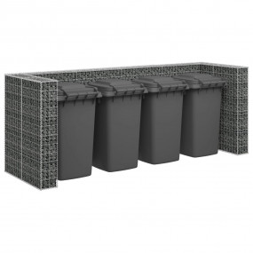 Gabion Wall for Garbage Bins Galvanized Steel 126"x39.4...