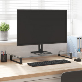 Monitor Stand Black 31.5"x13.8"x3.1" Tempered Glass and...