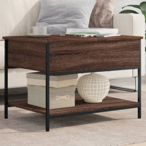 Coffee Table Brown Oak 27.6"x19.7"x19.7" Engineered Woo...