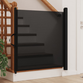 Imag:Retractable Pet Gate Black 46.3x49.2