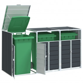 Wheelie Bin Storage for Triple Bins Anthracite 85"x31.9...