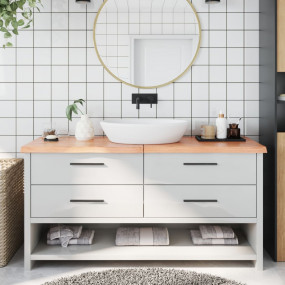 Bathroom Countertop Light Brown 63"x23.6"x(0.8"-1.6") T...