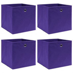Storage Boxes 4 pcs Non-woven Fabric 11"x11"x11" Purple