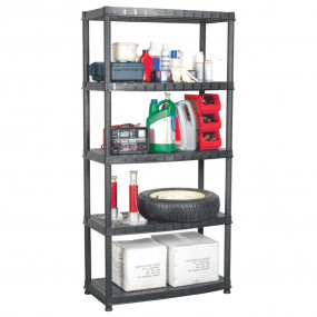 Storage Shelf 5-Tier Black 33.5x15.7x72.8" Plastic
