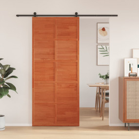 Barn Door Wax Brown 35.4x81.9" Solid Wood Pine